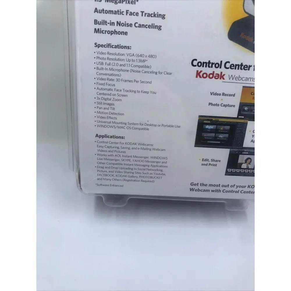Kodak S100 WebCam USB 1.3 Megapixel, Automatic Face Tracking .2010
